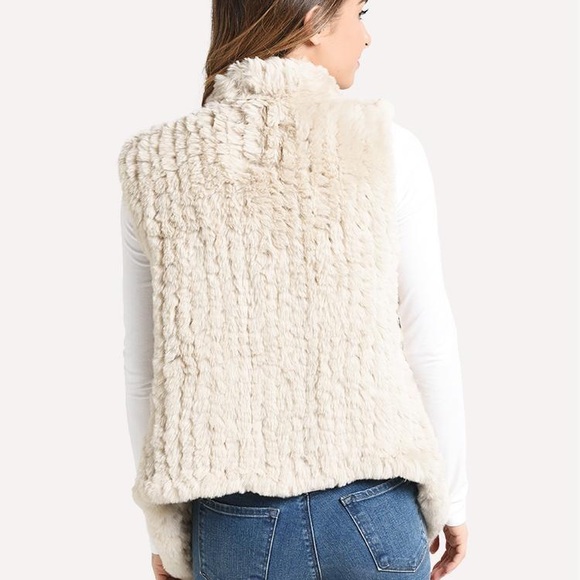 Dylan Pia Knit Fur Plush Vest in Natural - Picture 2 of 5